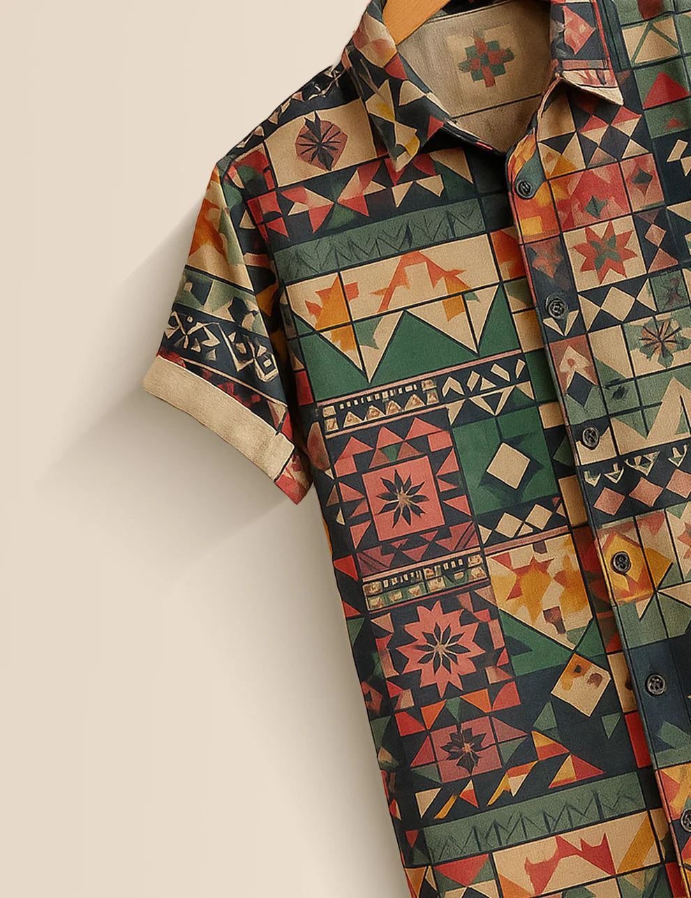 Premium Multicolor Geometric Printed Shirt – Designer Casual Wear