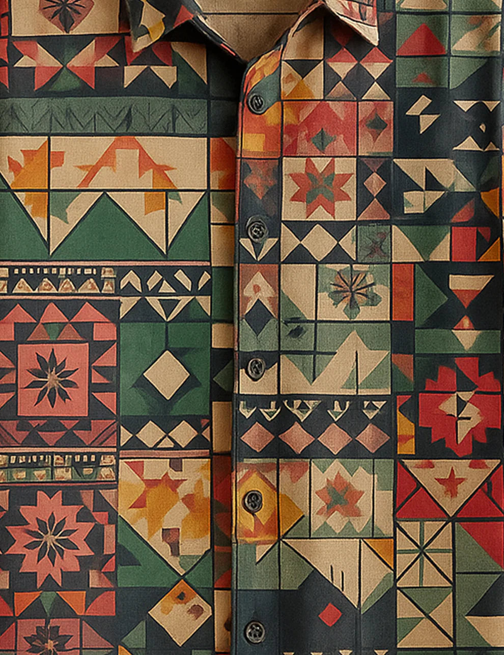 Premium Multicolor Geometric Printed Shirt – Designer Casual Wear