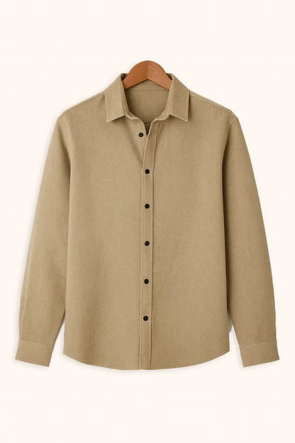 Premium Apricot Solid Full Sleeve Shirt – Slim Fit Formal & Casual Wear