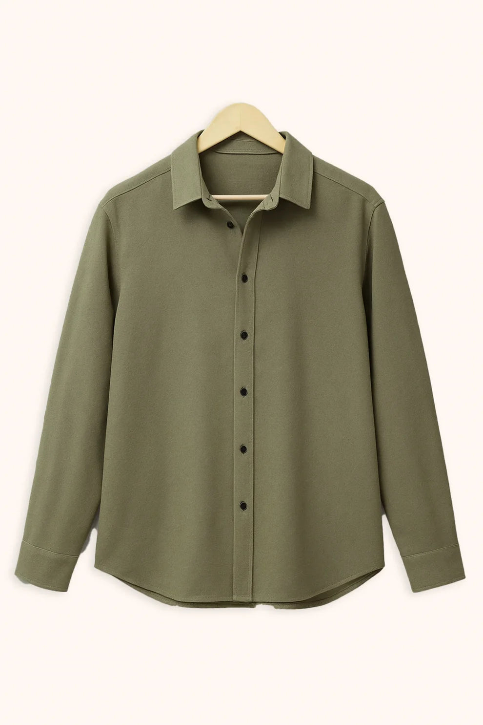 Premium Army Green Solid Full Sleeve Shirt – Slim Fit Formal & Casual Wear