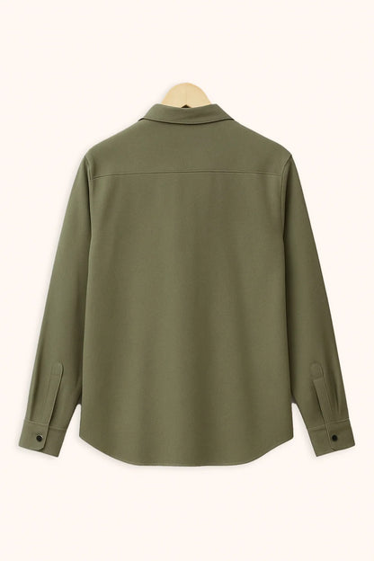 Premium Army Green Solid Full Sleeve Shirt – Slim Fit Formal & Casual Wear