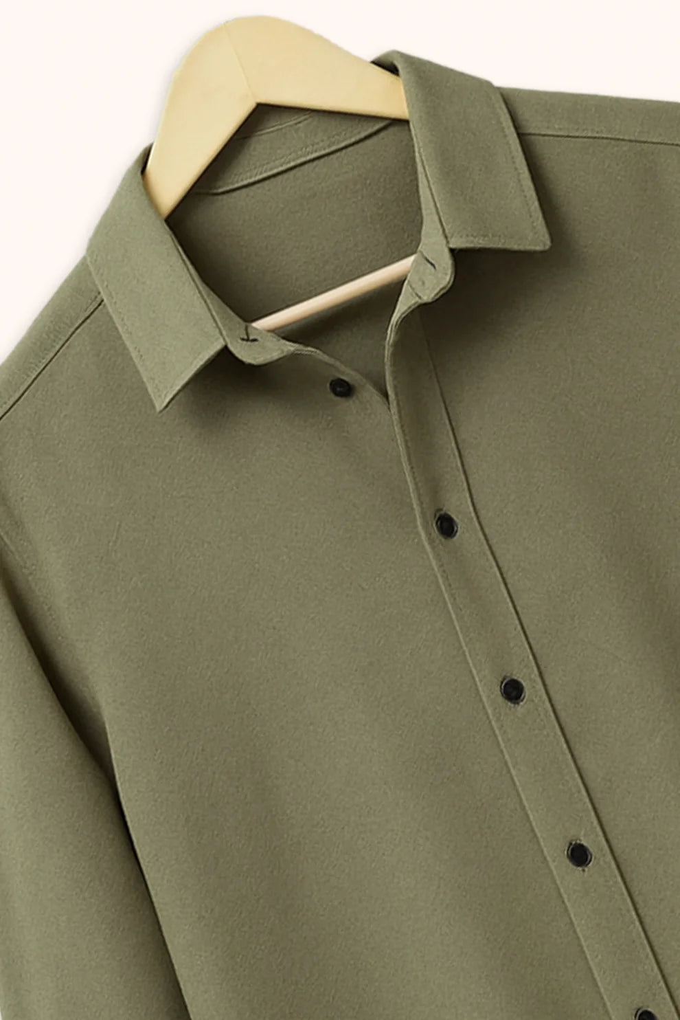 Premium Army Green Solid Full Sleeve Shirt – Slim Fit Formal & Casual Wear
