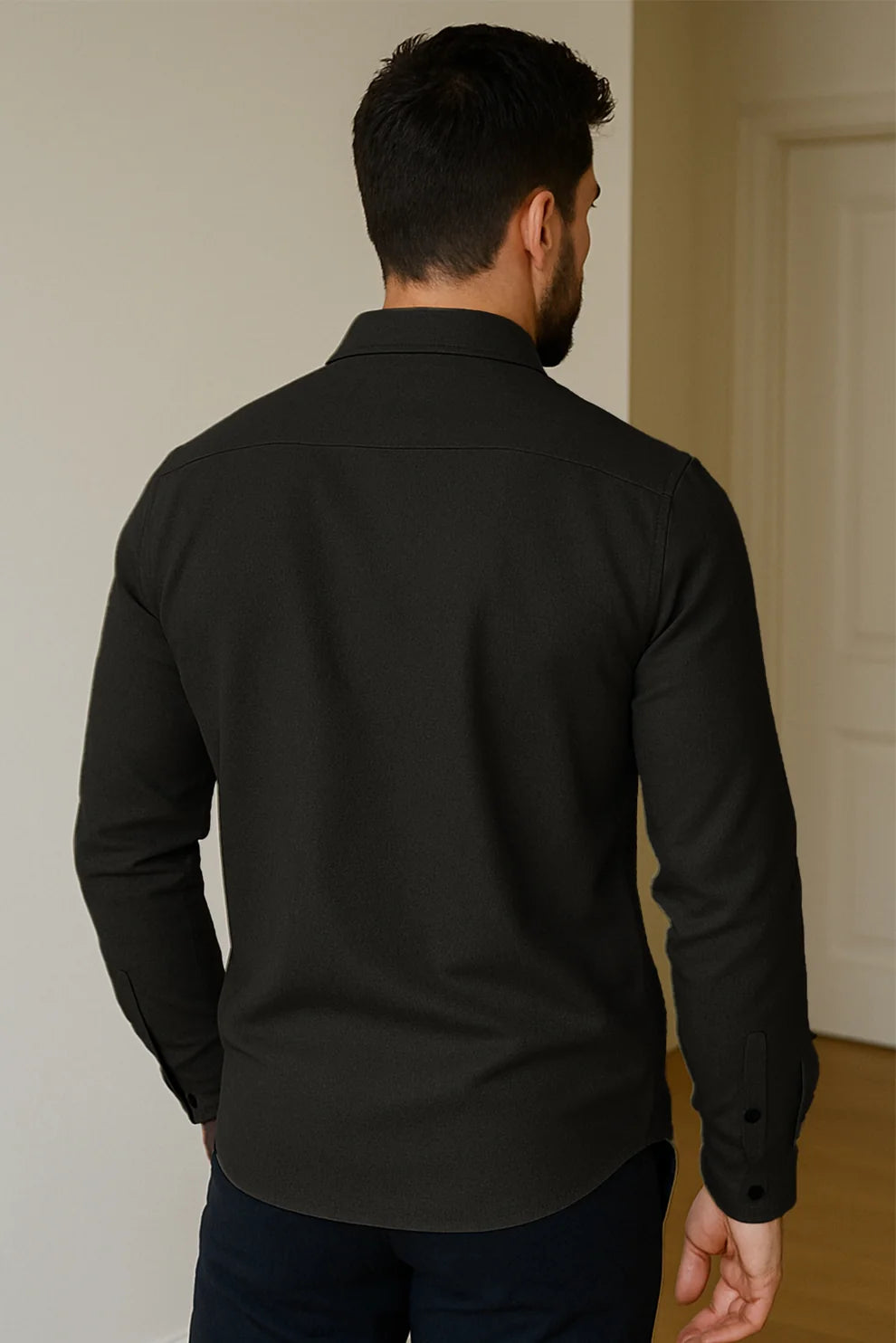 Premium Black Solid Full Sleeve Shirt – Slim Fit Formal & Casual Wear