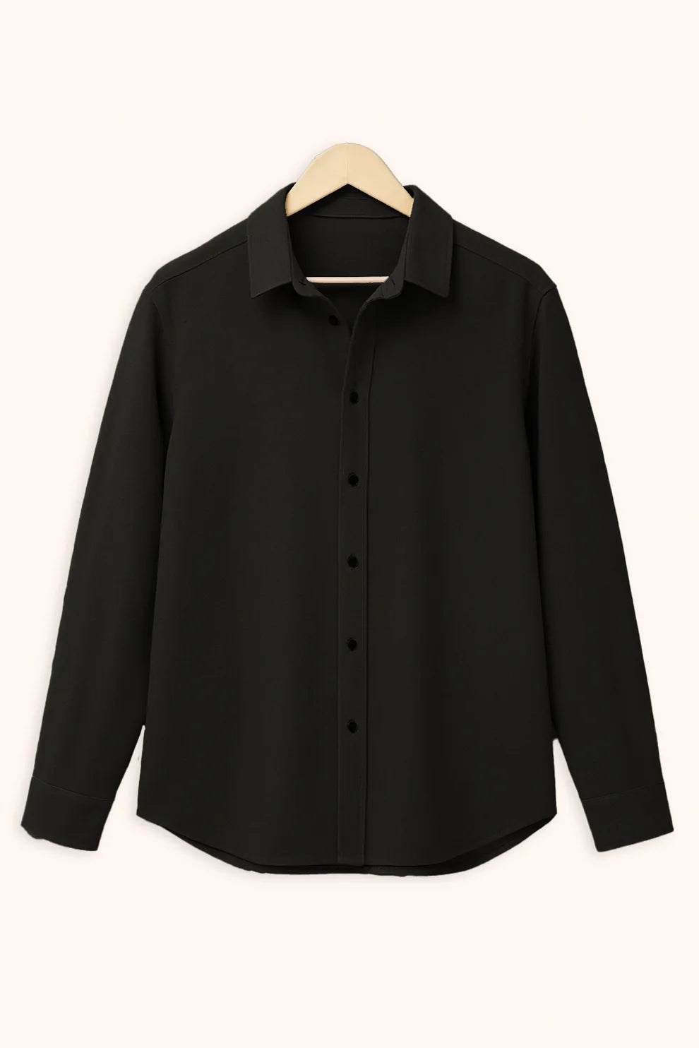 Premium Black Solid Full Sleeve Shirt – Slim Fit Formal & Casual Wear