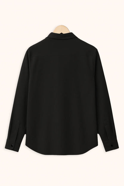 Premium Black Solid Full Sleeve Shirt – Slim Fit Formal & Casual Wear