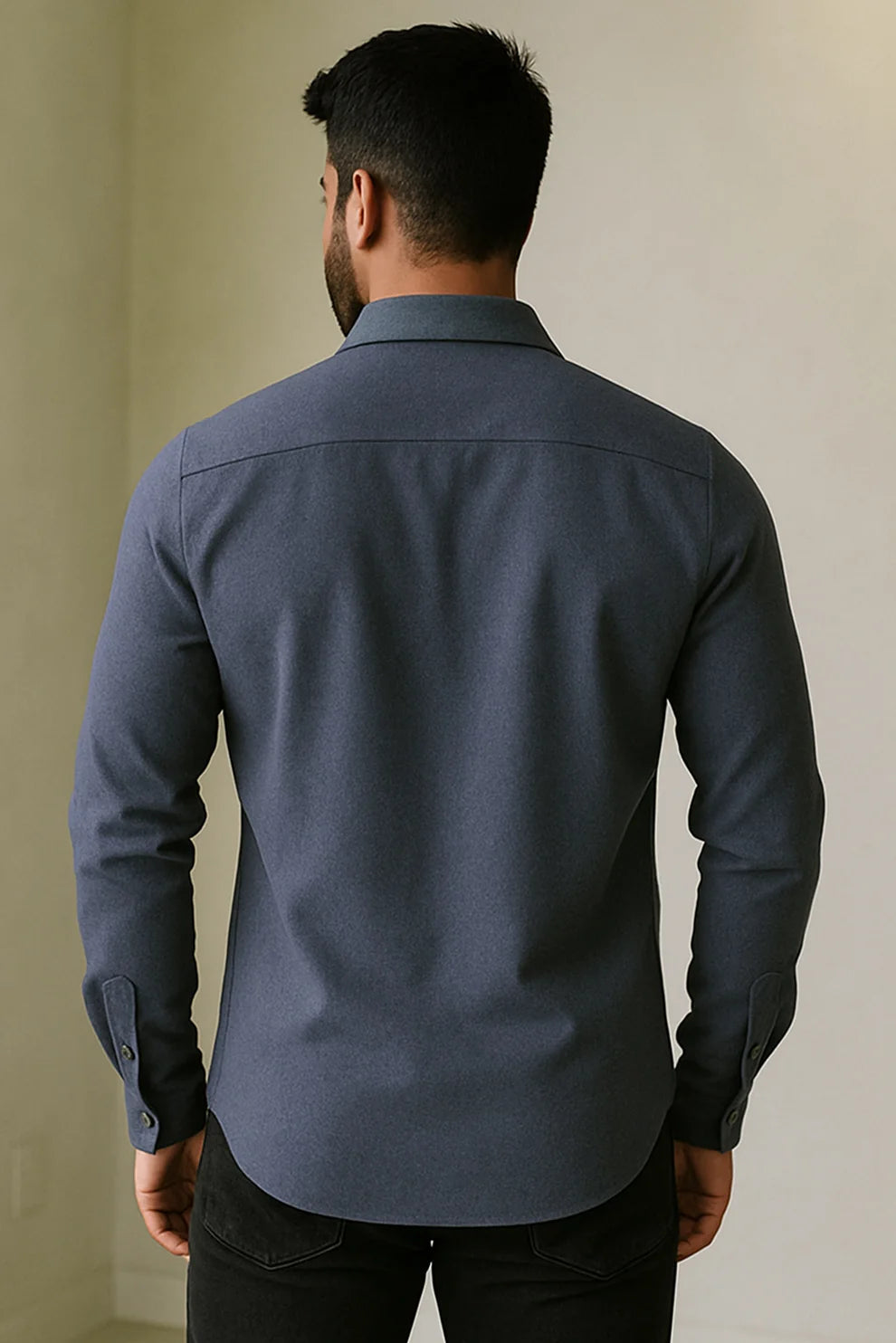 Premium Blue Solid Full Sleeve Shirt – Slim Fit Formal & Casual Wear