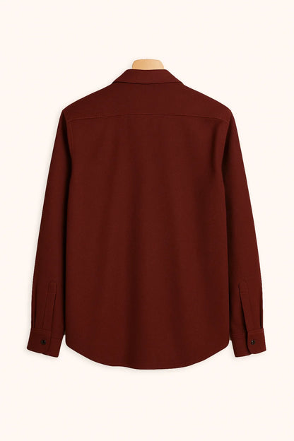 Premium Burgundy Solid Full Sleeve Shirt – Slim Fit Formal & Casual Wear