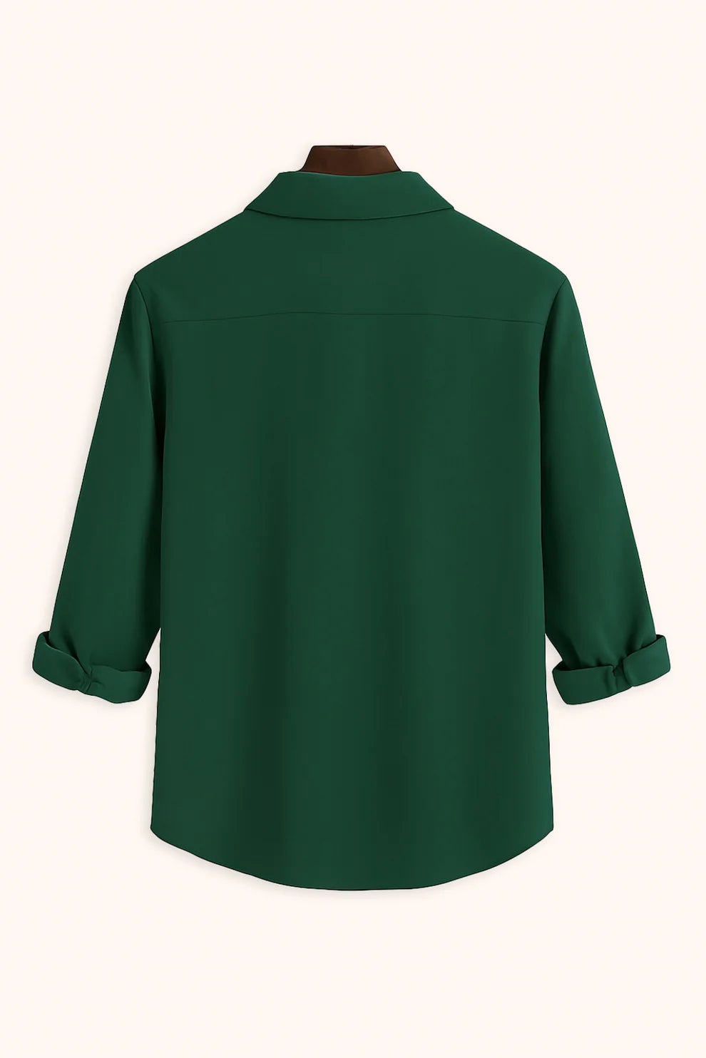 Premium Dark Green Solid Full Sleeve Shirt – Slim Fit Formal & Casual Wear