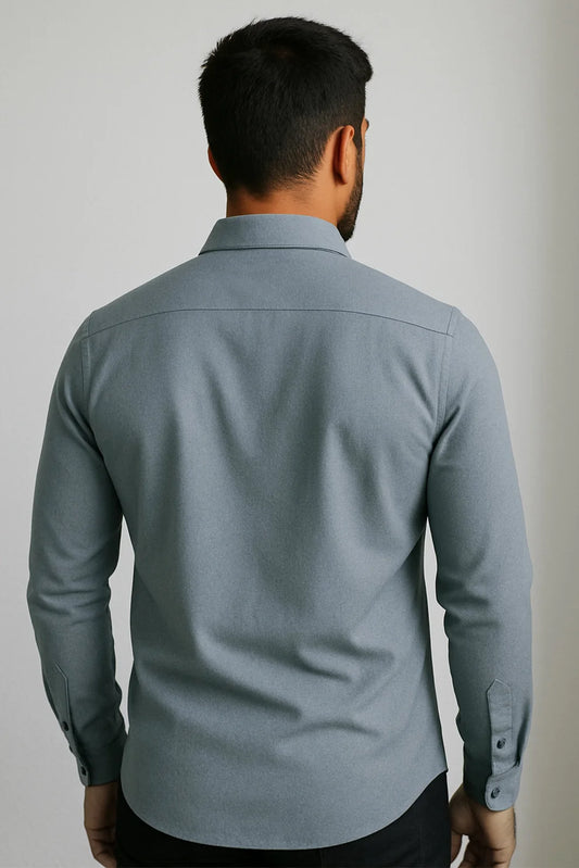 Premium Sky Blue Solid Full Sleeve Shirt – Slim Fit Formal & Casual Wear
