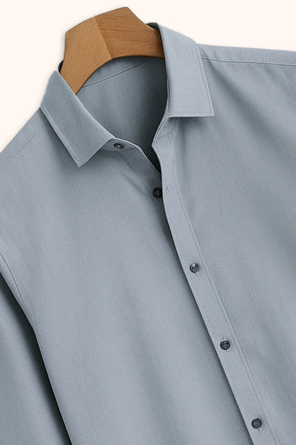 Premium Sky Blue Solid Full Sleeve Shirt – Slim Fit Formal & Casual Wear